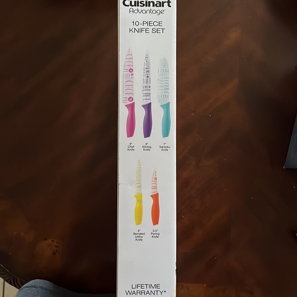 Cuisinart Advantage 10-Pc Printed Words Knife Set Chefs Knife with Blade Guard - Picture 3 of 4